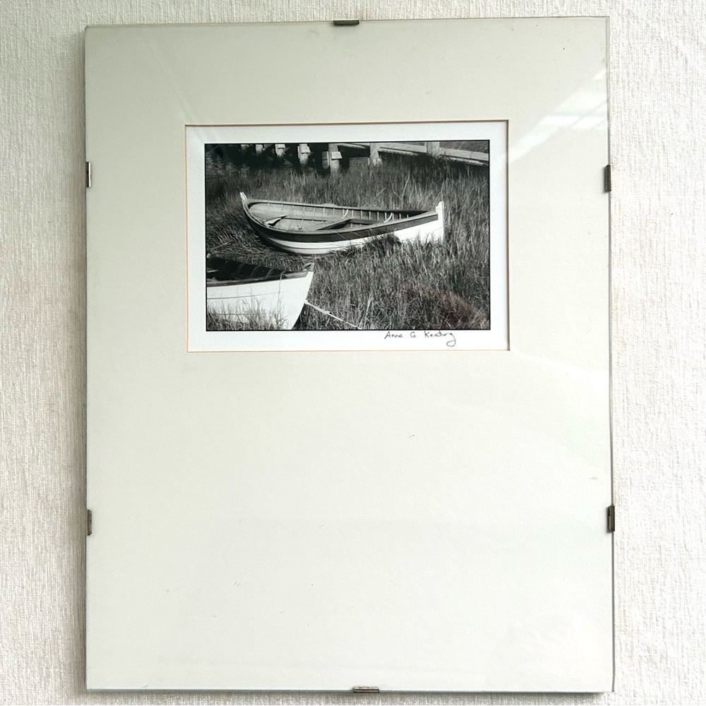 ROWBOATS b&w photo matted framed/glass